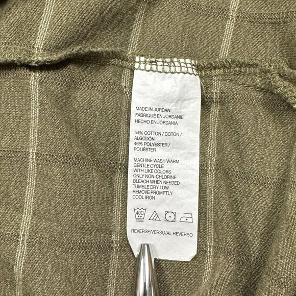 Van Heusen Striped Polo Shirt Mens Size L Green White Collared Short Sleeve - Picture 9 of 9